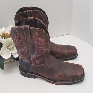 Justin Mens ASTM F2413-11 Wellington WK4641 Brown Western Boots 13 EE Wide